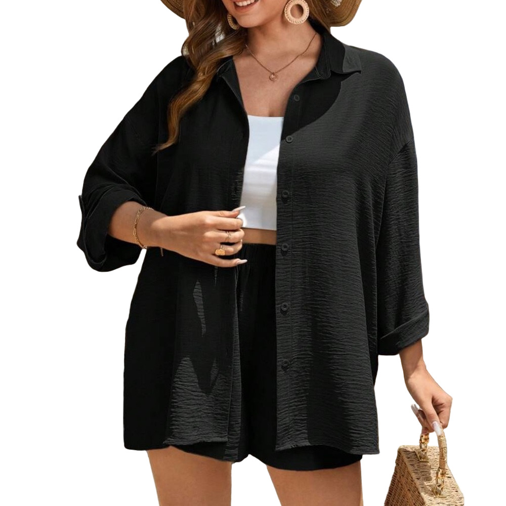 🖤 SHEIN Black Oversized Button-Down Shirt | Size 1XL | Lightweight & Breezy